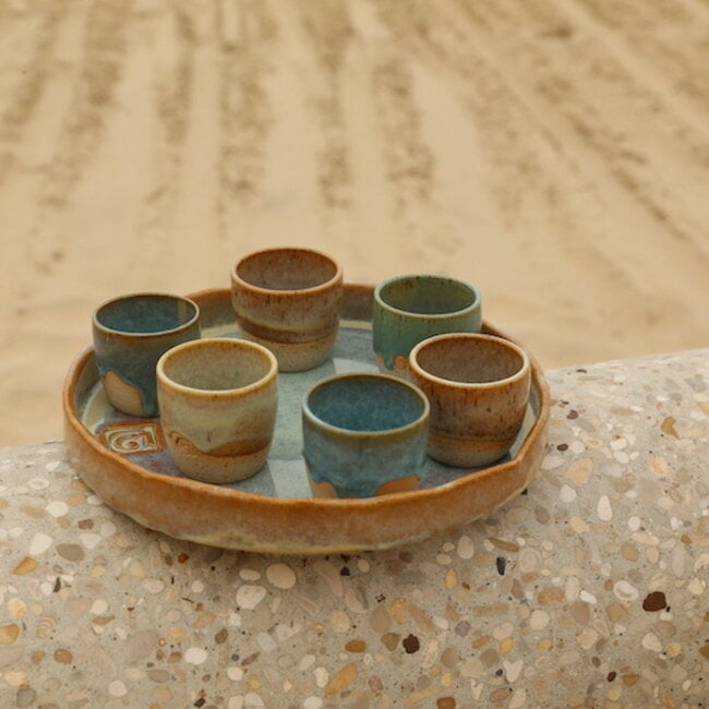 Servies set: Tapaschaal Mosterd en tasjes