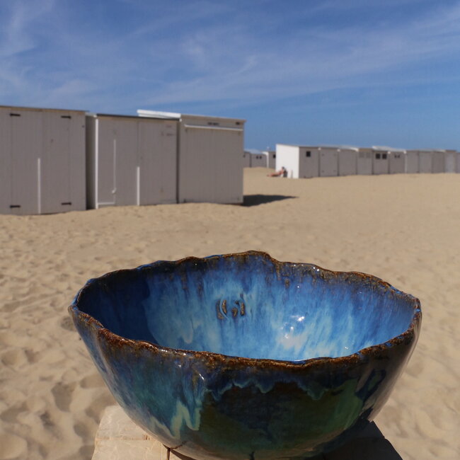 Unieke, exclusieve handgemaakte grote Beach salade, fruitschaal voor uw tafel, keukeneiland.