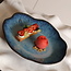 Handmade ceramic plate Amandine Beachin shell shape "Chefs Artisann i-lign" for contemporary use as well as for catering.