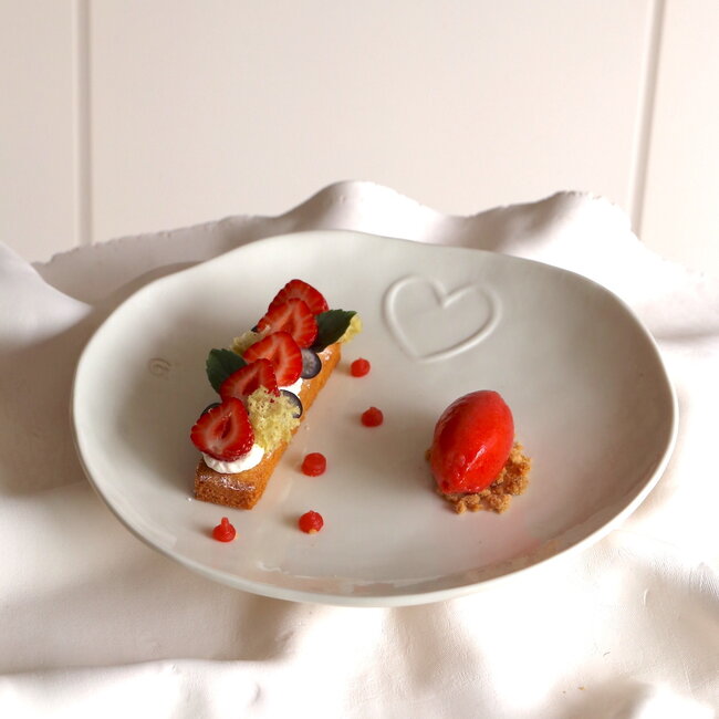 Handmade porcelain plate, Heart
