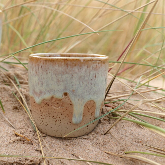 Ceramic handmade coffee cup, Mustard