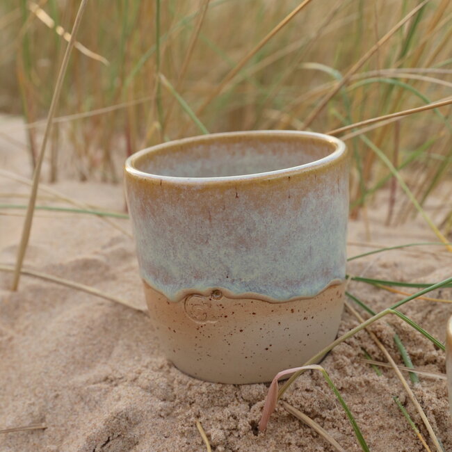 Contemporary, handmade ceramic cup from the tableware and collection “Musterd"