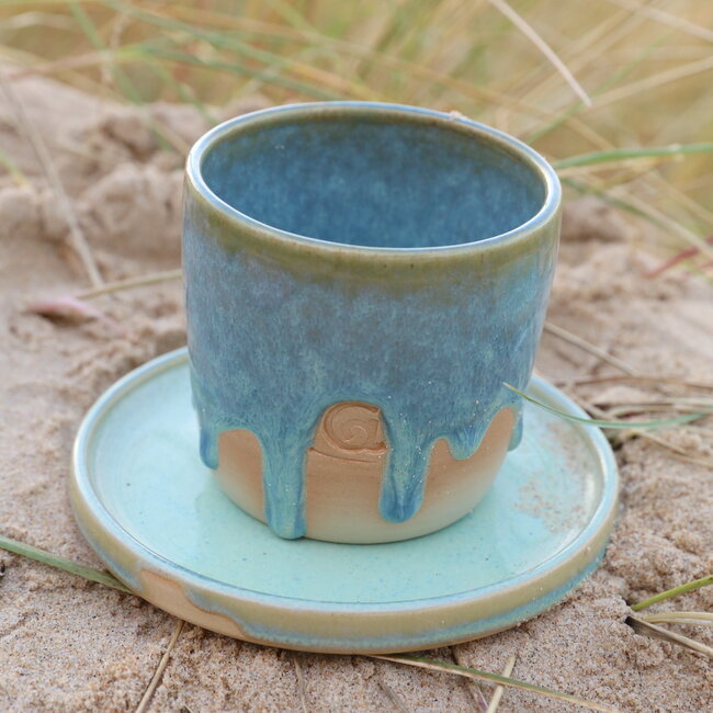 Ceramic handmade coffee cup, Mint