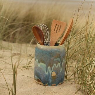 artisann Vase et pot cuillière en céramique Menthe