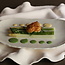 Assiette ovale contemporaine en porcelaine "Feuillette"