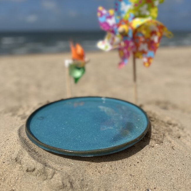 Keramisch handgemaakt bord, Italian Turquoise