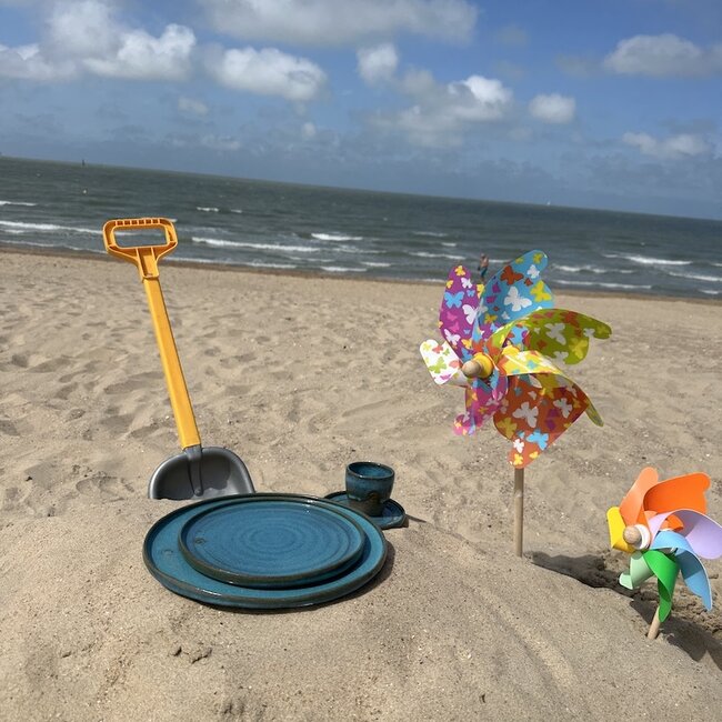 Handmade ceramic plate, Italian Turquoise