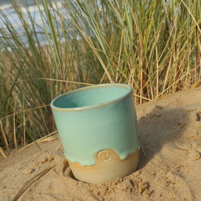 Contemporary, handmade ceramic cup from the tableware and collection “Lagune"