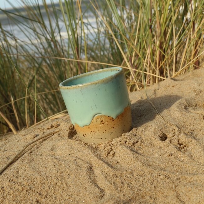 Contemporary, handmade ceramic cup from the tableware and collection “Lagune"