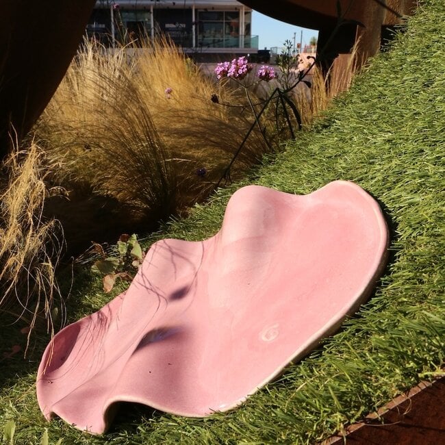 Wavy handmade ceramic tapas plate, Pink