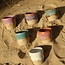 Wavy, handmade ceramic cup “Léonore” for our coffee set "Sunrise"