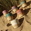 Wavy, handmade ceramic cup “Léonore” for our coffee set "Sunrise"