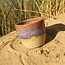 Wavy, handmade ceramic cup “Léonore” for our coffee set "Sunrise"