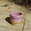 Wavy, handmade ceramic cup “Léonore” for our coffee set "Pink"
