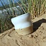 Wavy, handmade ceramic cup “Léonore” for our coffee set "White"