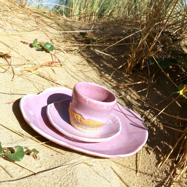 Keramisch handgemaakt schoteltje Coquillage, Roos