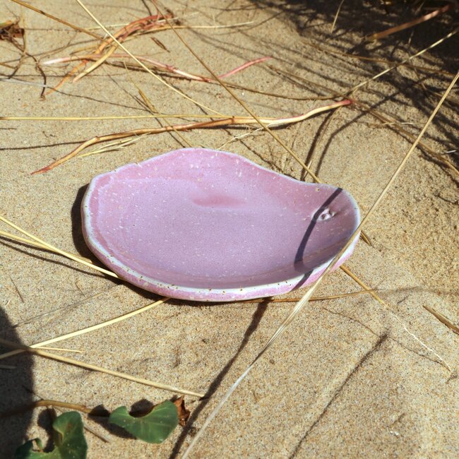 Keramisch handgemaakt schoteltje Coquillage, Roos