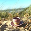 Wavy, handmade ceramic cup “Léonore” for our coffee set "Pink"