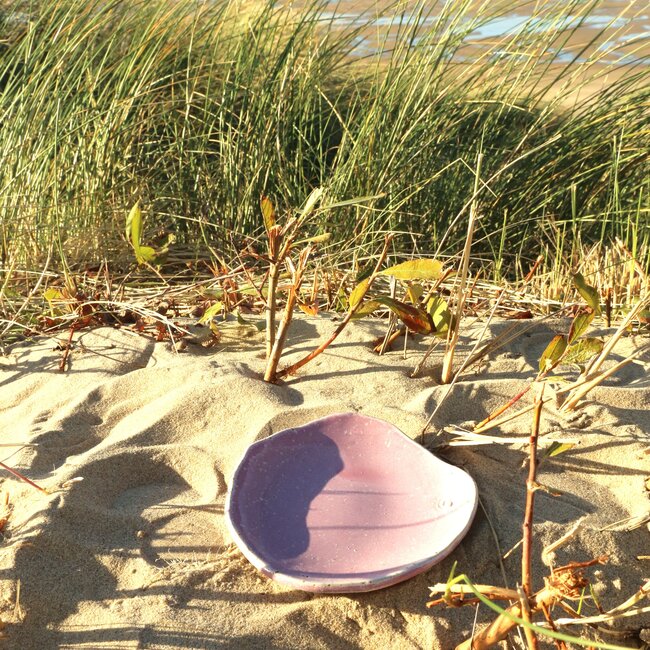 Keramisch handgemaakt schoteltje Coquillage, Roos