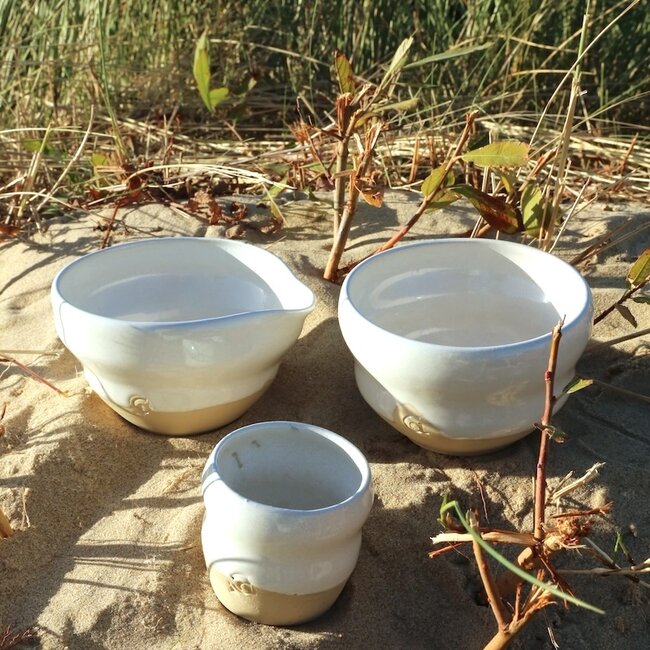 Ceramic handmade bowl matcha, White