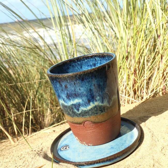 Assiette en céramique artisanale, Beach