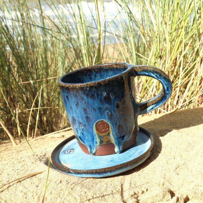 Contemporary, handmade ceramic mug from the tableware and collection “Beach"