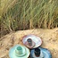 Handmade ceramic plate Amandine Beachin shell shape "Chefs Artisann i-lign" for contemporary use as well as for catering.