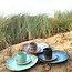 Handmade ceramic plate Amandine Beachin shell shape "Chefs Artisann i-lign" for contemporary use as well as for catering.