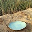 Handmade ceramic plate Amandine, Lagune