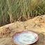 Handmade ceramic plate Amandine in shell shape and glazes sunrise of the "Chefs Artisann i-lign"