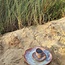 Handmade ceramic plate Amandine in shell shape and glazes sunrise of the "Chefs Artisann i-lign"