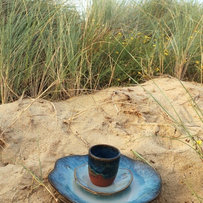 Handmade ceramic little scale Coquillage, Beach