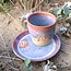 Handmade ceramic plate with logo