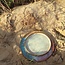 With the turntable handmade plate with speckled Pyerite clay in 3 Colors  high firing glaze.