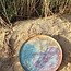 Handmade ceramic plate, Tricolor Sunrise