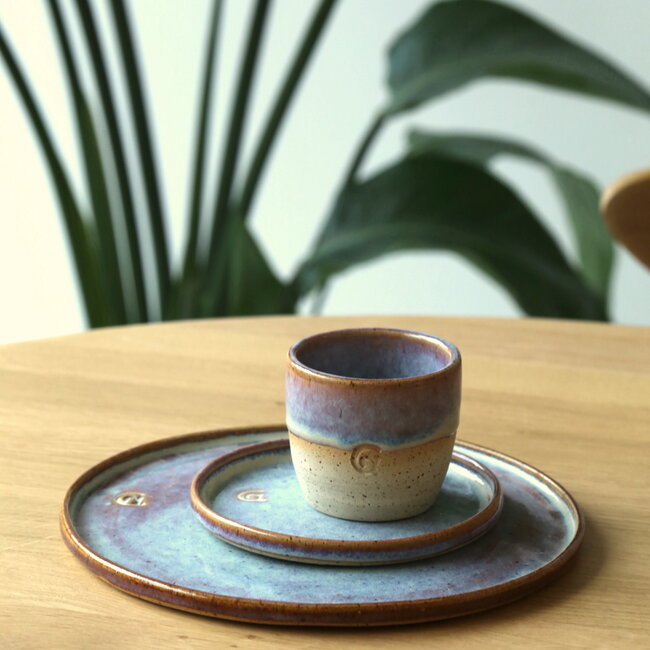 Handmade ceramic plate, Sunrise