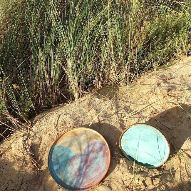 Handmade ceramic plate, Mint