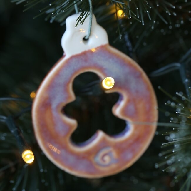 Boule de Noël artisanale en porcelaine, décorée d'une étoile, d'une poupée ou d'un sapin de Noël