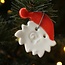Handmade porcelain Santa Claus finished with red glaze