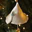 Handmade porcelain Christmas bell decorated with a Christmas tree