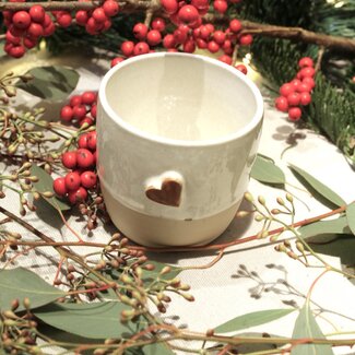 artisann Tasse de café Coeur Blanche