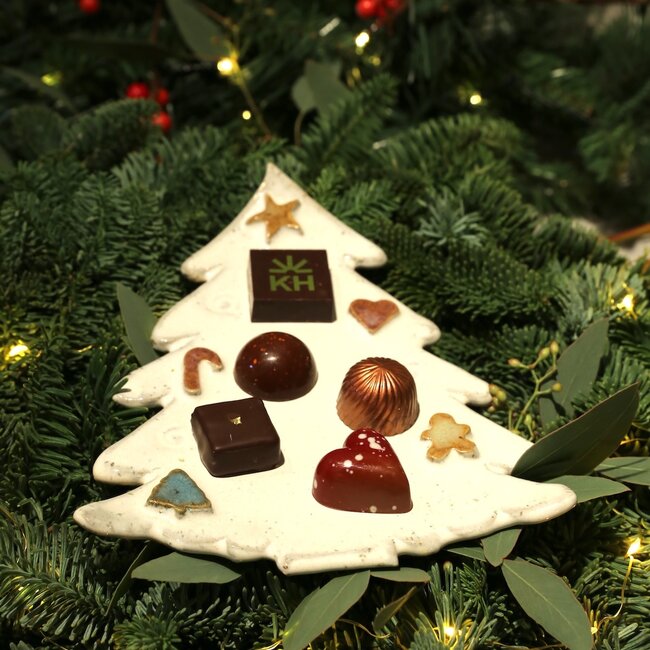 Plateau de Noël fait main, décoré d'adorables objets de Noël uniques