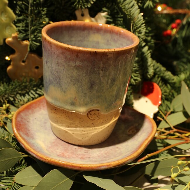 Contemporary, handmade ceramic thea or water cup from the tableware and collection “Sunrise"