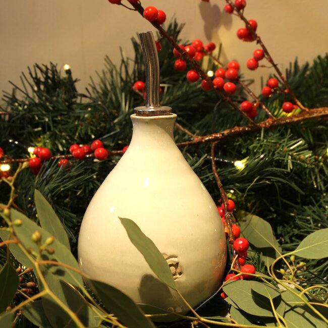 Handmade ceramic oil bottle for sale in different colors and shapes