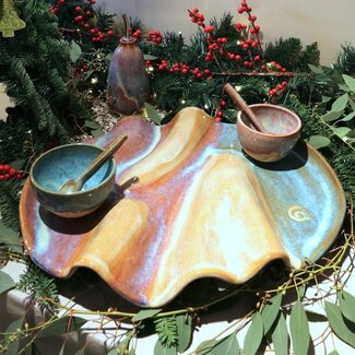 artisanni Golvende tapasschaal Wave Tricolor