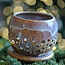 Ceramic handmade tea light holder Globe, Sunrise