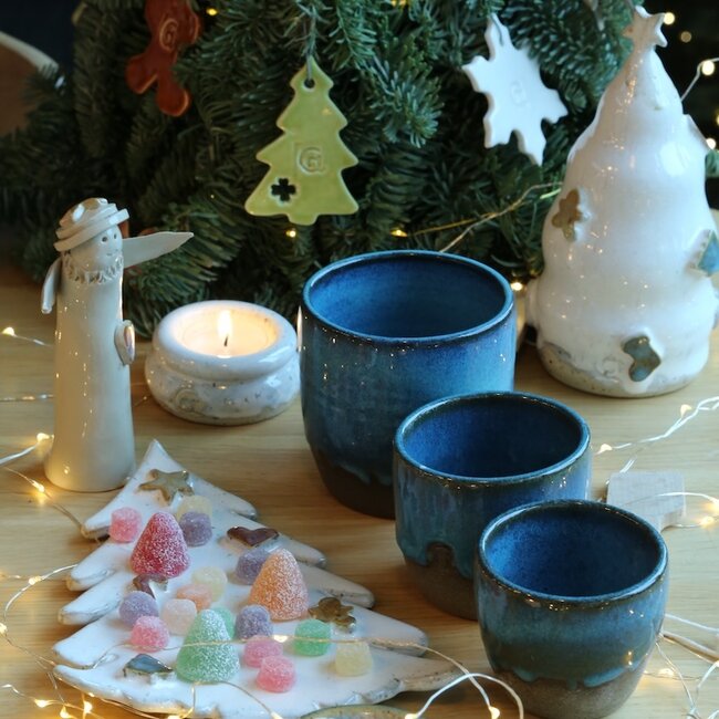 Tasse à café artisanale en céramique,  Italian Turquoise