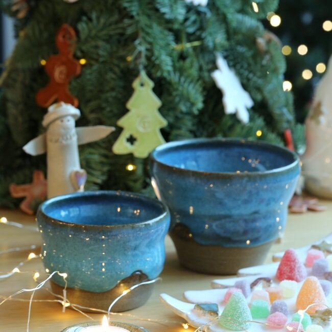 Ceramic handmade matcha bowl, Italian Turquoise