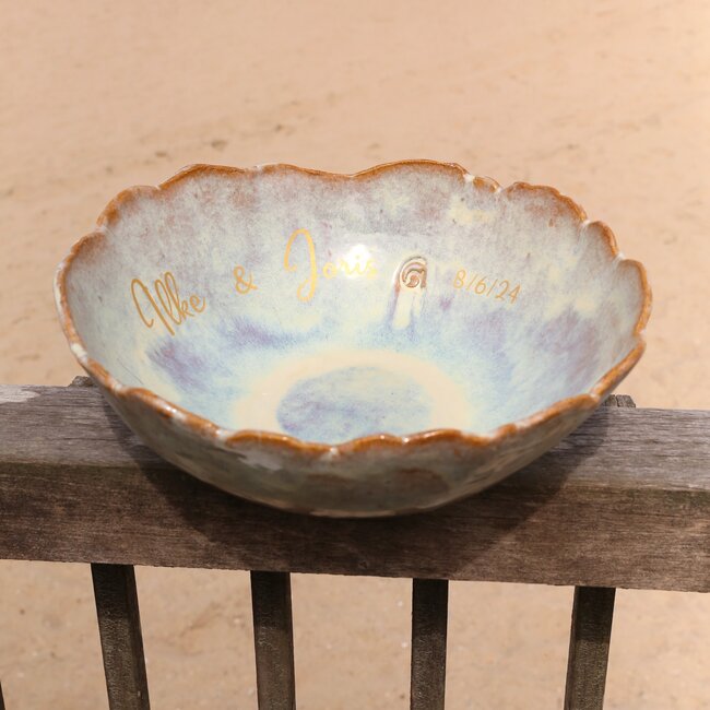 Large handmade decoration and fruit bowl, Mustard