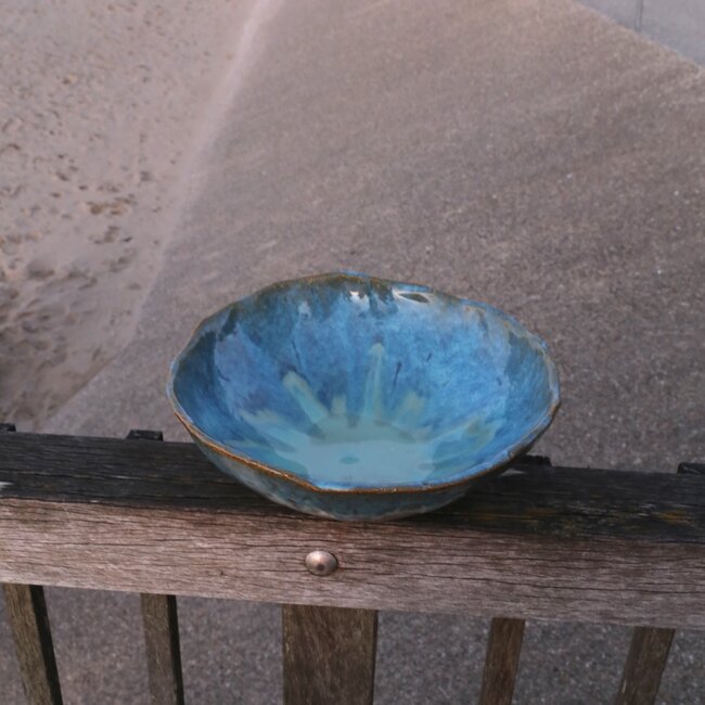 Ceramic handmade salad bowl, Mint